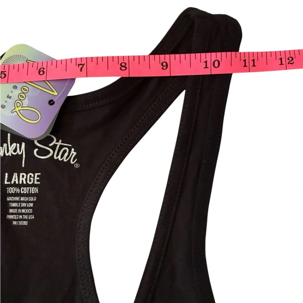 NWT CHARM SCHOOL REJECTS LONG BODY RACERBACK TANK RED AND BLACK SIZES S, L & XL - Picture 5 of 9